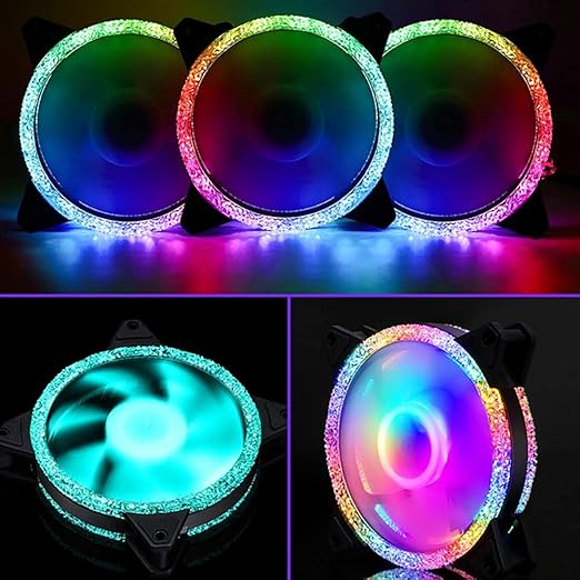 Pro PC Case Fan RGB 120mm Aura SYNC 5V/3pin Quiet CPU Cooler Sets 6 Pin Radiator Adjust Color &amp Speed