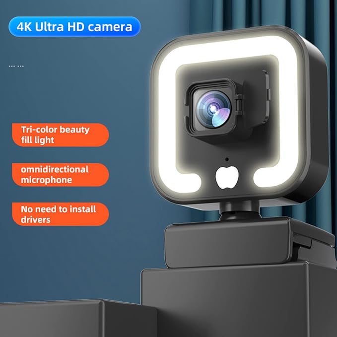 Webcam 1080P Auto for Focus Web USB Desktop Camera Live Teaching Live Classes for PC Computer for W MICR