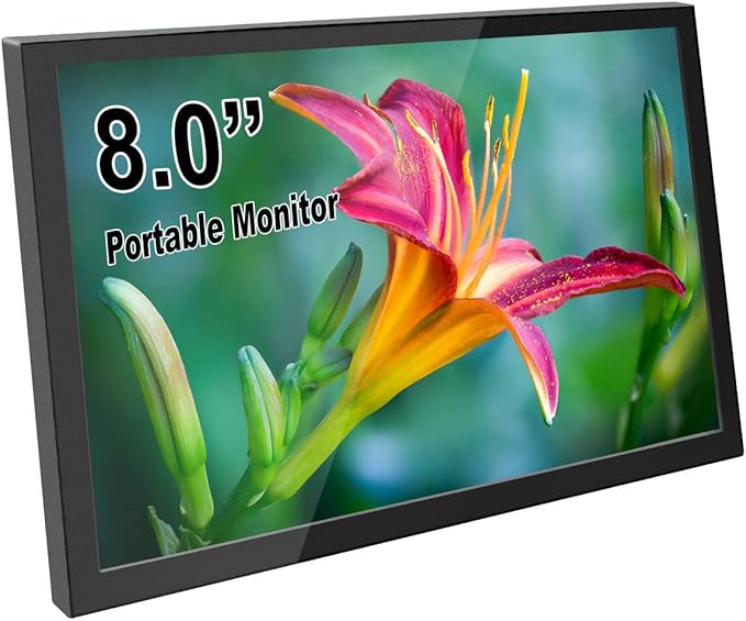 ELECROW 8 Inch Portable Monitor 1280x800 Mini HD Display with Built-in Speakers USB Powered Non-Touch LCD Screen for Raspberry Pi PC Laptop Jetson Nano Game Consoles