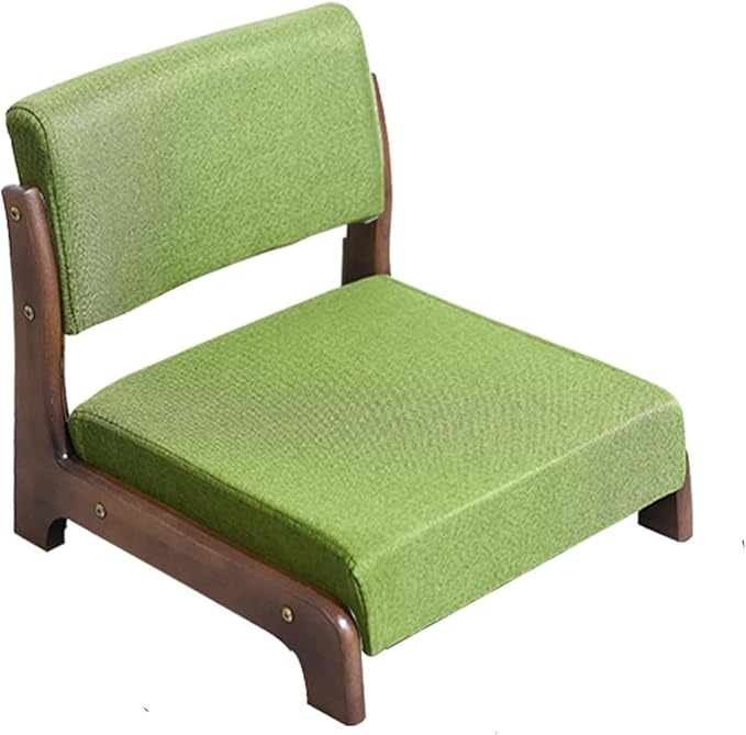 BTZHY Floor Chair Solid Wood Tatami Chair Back Stool Dormitory Bed Chair Window Seat Floor Room Chair Legless Chair(B)
