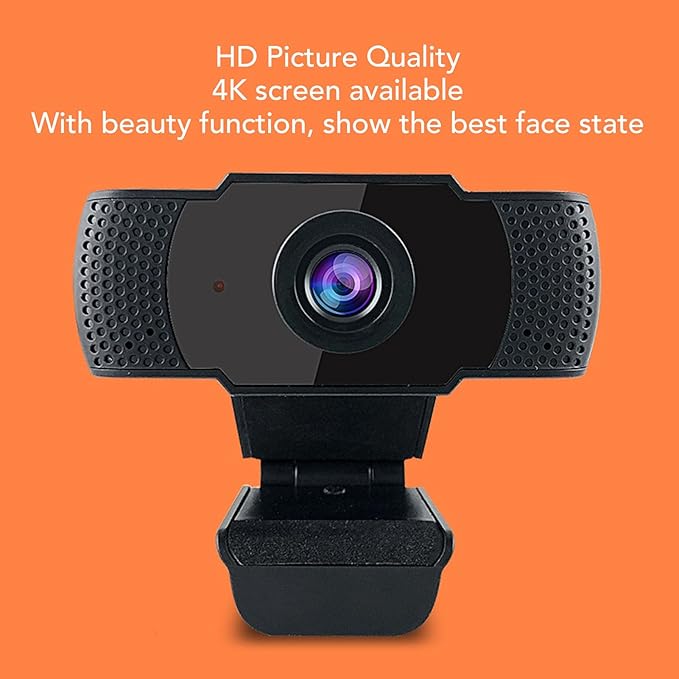 Goshyda 4K Webcam with Beauty Function Plug and Play USB Camera Variable Focus for Live Streaming Meetings