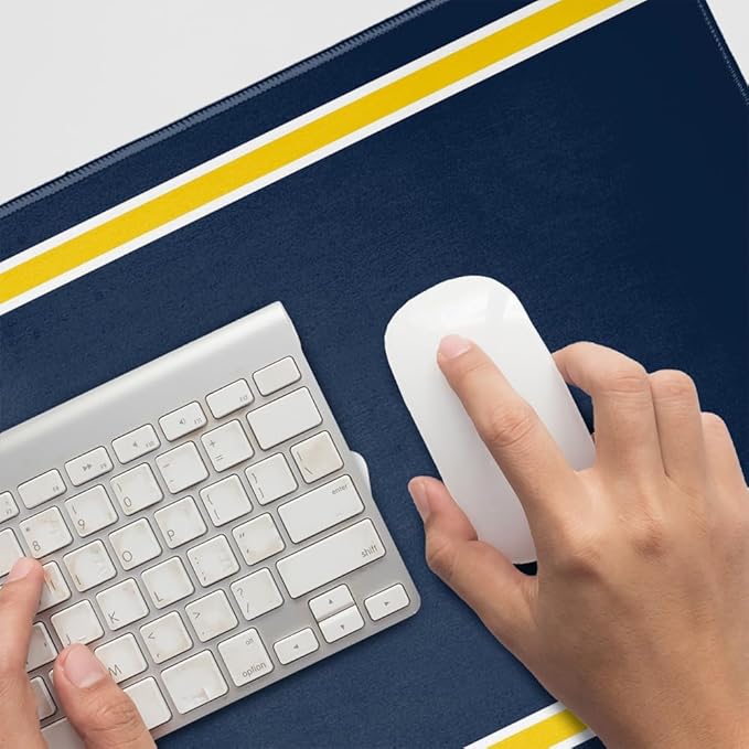 University of Toledo Rockets Primary Logo Stripes Large Gaming Mouse Pad Desk Mat with Stitched Edges Non-Slip Base for Gamer Home and Office 31.5 x 15.7