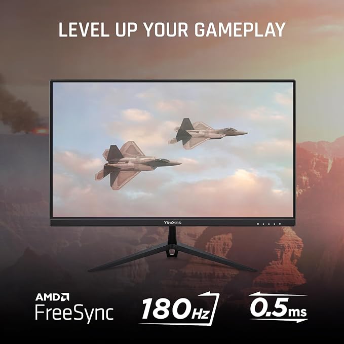 ViewSonic VX2428A 24 Inch 1080p 0.5ms 180Hz IPS Gaming Monitor with FreeSync HDMI 1.4 and DisplayPort Inputs