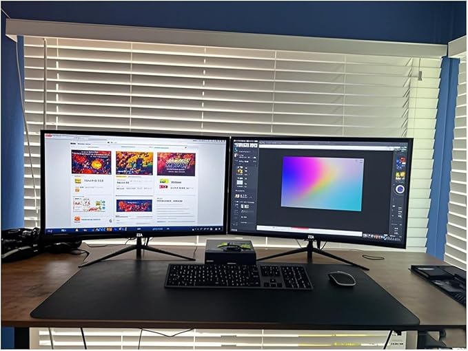 ZZA Curved Monitor 27 Inch with 2K 2560 x 1440 75hzComputer Monitor 27 inch QHD with HDMIDP and Wall MountableTilt Adjustability PC 1440p 1650R Monitor for WorkingGaming