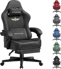 GTPLAYER Gaming Chair Fabric with Pocket Spring Cushion Big and Tall Gamings Chairs 350LBS High Back Computer Chair with Footrest for Adults Lumbar Support Swivel Game Chair for Office Dark Grey