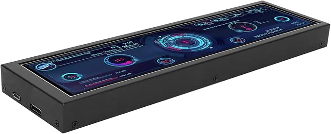 Dpofirs 8.8 Inch CPU Hardware Temperature Monitor External Expansion Display PC Temp Monitor 1920x480 60Hz for AIDA64 PC Sensor Panel Display CPU GPU SSD Data Temperature Monitor 8.8 inch Black