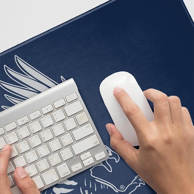 Dickinson State University Blue Hawks Primary Logo Large Gaming Mouse Pad Desk Mat with Stitched Edges Non-Slip Base for Gamer Home and Office 31.5 x 15.7