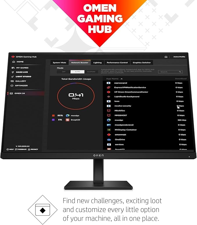 HP OMEN 27q 27 inch QHD Gaming Monitor 165Hz IPS 1ms AMD Freesync Premium Console Compatible DisplayPort Dual HDMI VESA Mountable for Laptop Computer PS5 Xbox Desk Setup Black (Renewed)
