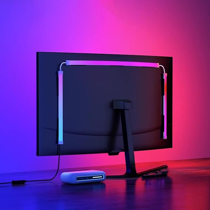 Monitor LED Backlights for PC &amp Mac LED Strip Lights That Sync with Screen Color or Music Computer Light Bar Behind Monitor LEDs for Desk Gaming USB Interface Software Control (34 in)
