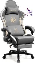 GTPLAYER Gaming Chair with Bluetooth Speakers and Footrest Dragon Series Video Game Chairs Heavy Duty Ergonomic Chairs Esports Gaming Computer Office Chair (Gray)