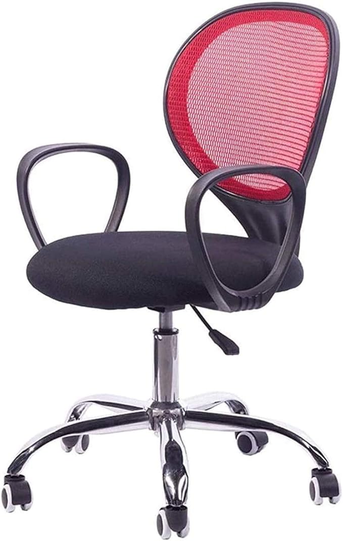 Office Chair Gaming Chair Computer Chair Ergonomic Round Back Office Chair Staff Student Dormitory Computer Seat Home Mesh Lifting Chair Backrest Rotating Chair (Color : D)