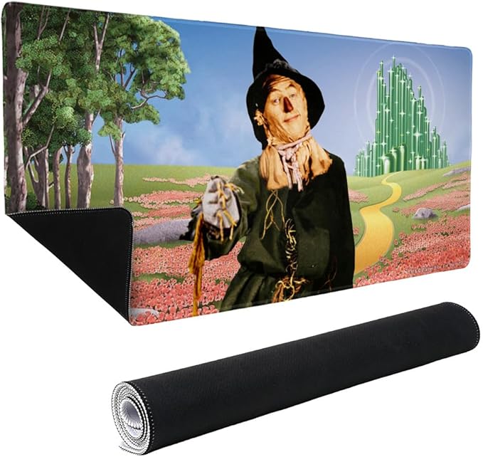 Wizard of Oz Scarecrow Character Large Gaming Mouse Pad Desk Mat with Stitched Edges Non-Slip Base for Gamer Home and Office 31.5 x 15.7