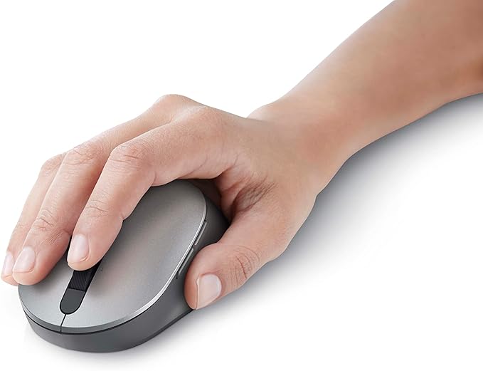 Dell MS5120W Mobile Pro Wireless Mouse – Wireless 2.4GHz Bluetooth 5.0 Microsoft Swift Pair/Dell Pair (Windows 10 &amp 11 only) Optical LED Sensor - Gray