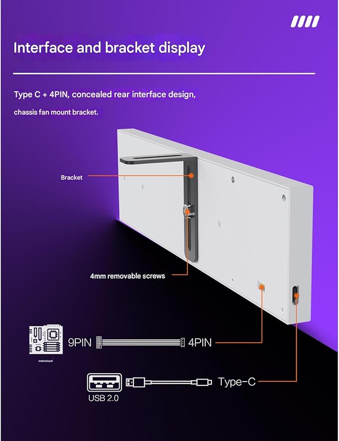 9.16inch Secondary Monitor for D92 Chassis Featuring Temperature Multifunction Display Sea Theme Design