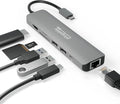 Plugable 7-in-1 USB C Hub Multiport Adapter with Ethernet Driverless Compatibility with Mac Windows iPhone 15 Chromebook USB4 Thunderbolt 100W Charging Ethernet 4K60Hz HDMI 2X USB SD/microSD