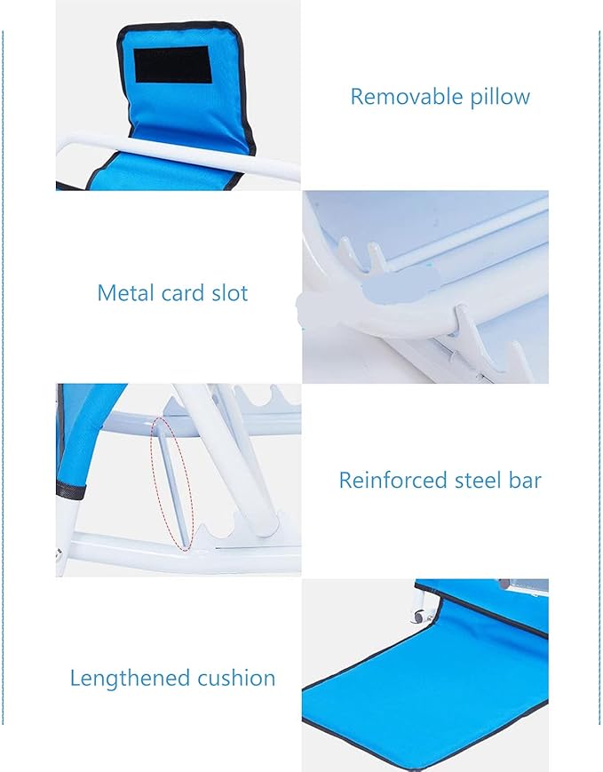 Adjustable Padded Multi-Function Comfy Backrest Foldable Breathable Fabric Adjustable Sit-Up Bed Backrest Support for Beach Travel Lounge CampingBlue for Bed