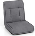 COSTWAY Folding Floor Chair Convertible Lazy Sofa Chair with 14-Poistion Adjustable Backrest 5-Position Adjustable Headrest Cushioned Floor Gaming Chair for Adults Reading Meditating (Grey)