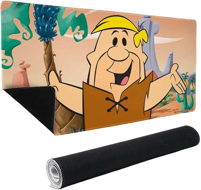 The Flintstones Barney Character Large Gaming Mouse Pad Desk Mat with Stitched Edges Non-Slip Base for Gamer Home and Office 31.5 x 15.7