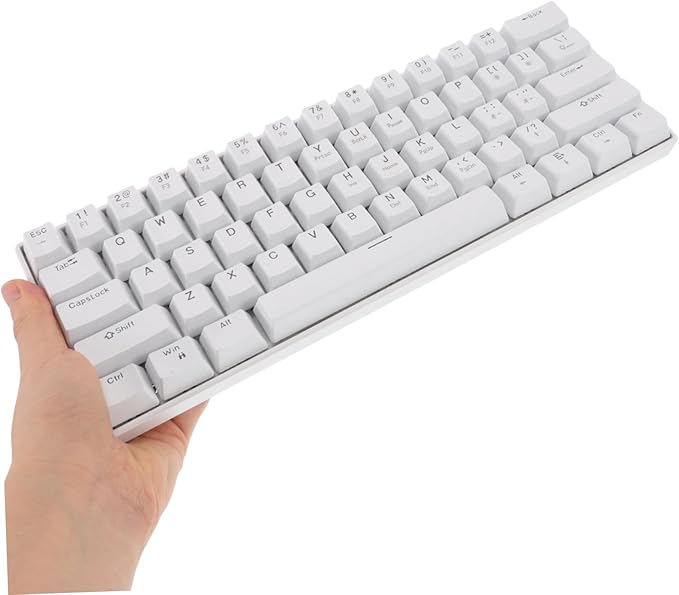 RGB Backlit Keys Mechanical Keyboard Wired Compact Design for Pc and Laptop Ergonomic White Gaming Keyboard Illuminated Keys for Enhanced Visibility