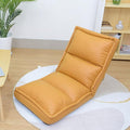 Floor Chair Folding Gaming Chair with Back Support 42 Adjustable Positions Lazy Sofa Lounge for Playing Reading Meditating Room Recliner for Adults Kids(/Orange)