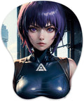 3D Mouse Pad Oppai Mousepad with Soft Gel Wrist Rest Anime Manga Gaming Boob pad Anti-Slip Mouse Mat （Kusanagi）