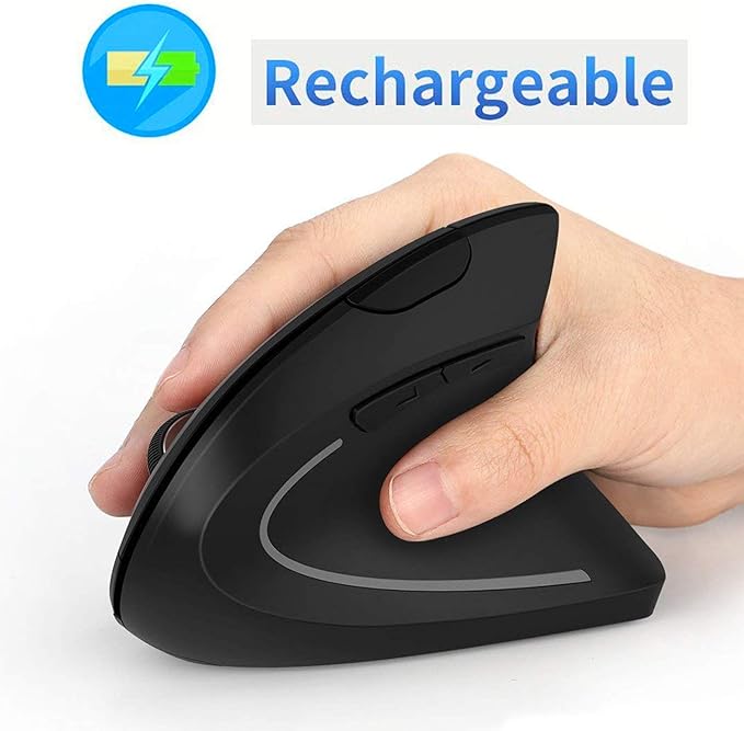 Wireless Ergonomic Mouse Jelly Comb Rechargeable 2.4G Bluetooth Vertical Mouse Switch to 3 Devices Optical Mice with 6 Buttons 3 Adjustable DPI Levels for Laptop PC MacBook Notebook