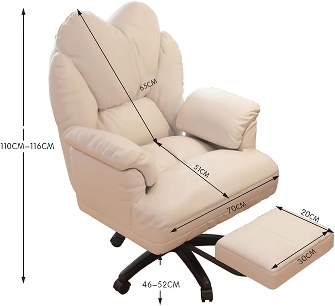 Computer Office Chairs Lazy Sofa Recliner for Bedroom Adjustable Lift Gaming Chair with Retractable Footrest and Wheels Swivel Video Gaming Chairs for Living Room