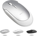 Macally Wireless Bluetooth Mouse for Mac MacBook Pro/Air iPad and PC - Comfortable and Quiet Compatible Wireless Apple Mouse - Rechargeable Battery - Silver
