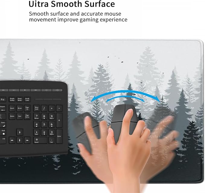 AQQA 3XL Huge Mouse Pads Oversized (48''x24'')Gaming Mouse Mat Forest Background Pattern XXXXL Large Mouse Mat Long Extended Desk Mat with Non-Slip Rubber for LaptopComputer &amp PCTree