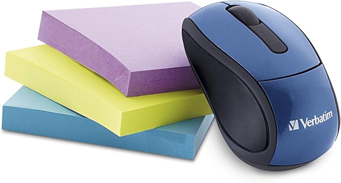 Verbatim 2.4G Wireless Mini Travel Optical Mouse with Nano Receiver for Mac and PC - Blue