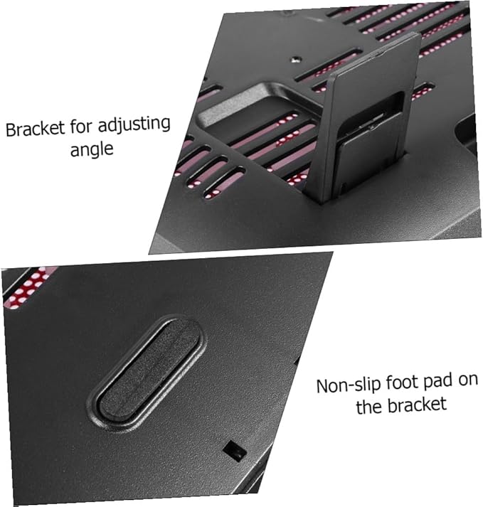 Sewroro Laptop Cooler with Dual Quiet USB Fans Lightweight Cooling Pad Stand with Angles and Anti-Slip Design for Notebook Heat Reduction Portable Red