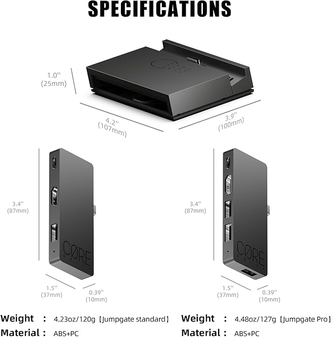 by Skull &amp Co. Jumpgate Lite: Portable Dock Station with Detachable USB Hub Adapter for Switch 2(2025) /Switch OLED (2021)/Switch (2017) and Macbook HDMI2.1 8k@30Hz or 4K@120Hz USB2.0 Port