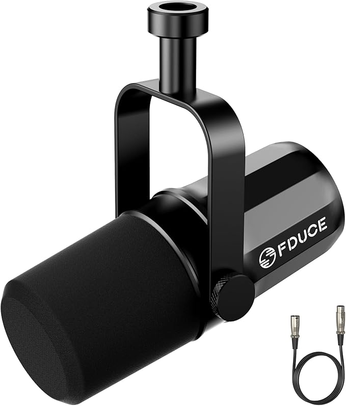 FDUCE XLR Dynamic Microphone for Vocal Recording Podcasting Gaming Live Streaming&ampBroadcasting All Metal Cardioid Mic Voice-Isolating Technology SL40X