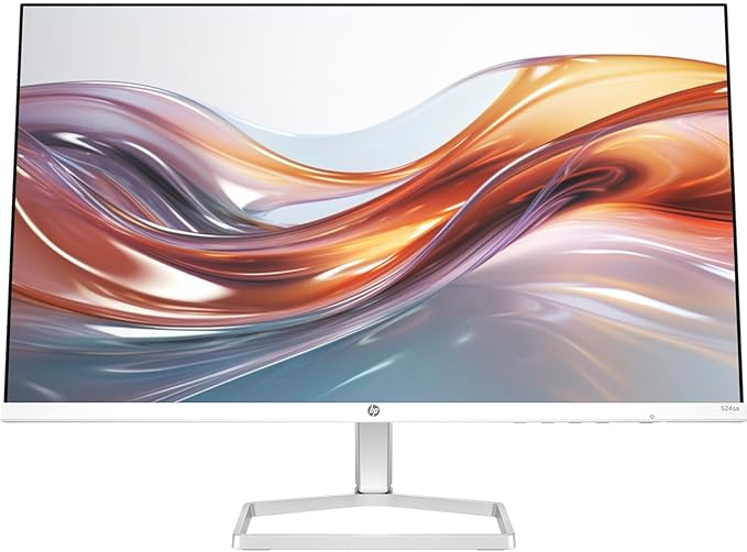 HP Series 5 524sa Thin &amp Light Monitor with Speakers 94C36AA#ABA (Replaces M24fwa) 24 IPS FHD Anti-Glare 300 Nits Display Flicker-Free 1xHDMI White/Silver (2026 Model) w/DKZ Hub USB Port Expan