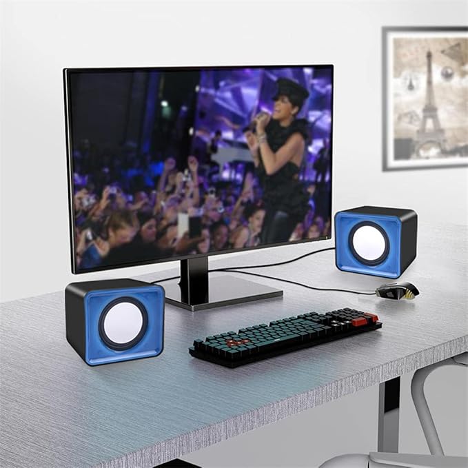Universal USB 2.0 Music Speaker 3.5mm M Music Stereo Speakers for Multimedia Desktop Computer Notebook