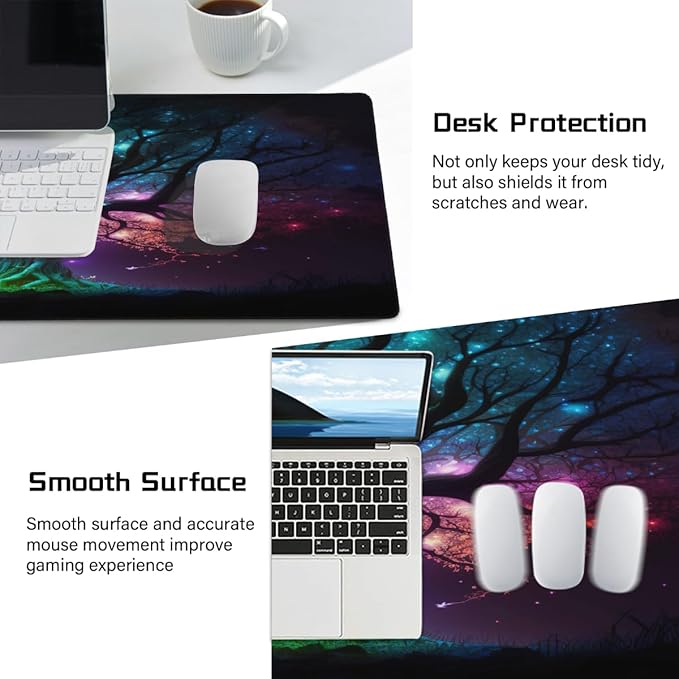 Tree of Life Galaxy_1 Large Mouse Pad Gaming Mousepad Desk Mat for Desktop Computer Keyboard Waterproof Mouse Mat Desk Pad with Non-Slip Base for Game School Office Home 35.4 x 15.7