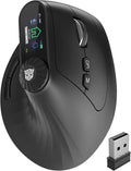 Transformers Vertical Ergonomic Mouse with LED Screen &amp Knob Control Rechargeable Vertical Mouse Wireless 3-Device Connectivity (2.4G + Dual Bluetooth) Quiet Clicks Computer Mice for PC/Mac/La