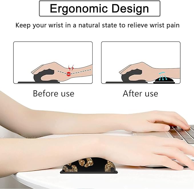 Large Gaming Mouse Pad 31.5x11.8 in Extended Computer Mouse Mat with Non-Slip PU Base Ergonomic Memory Foam Keyboard Wrist Restfor Work Gaming Rose Gold Glitter Psalm 465 Black Office Desk Pad