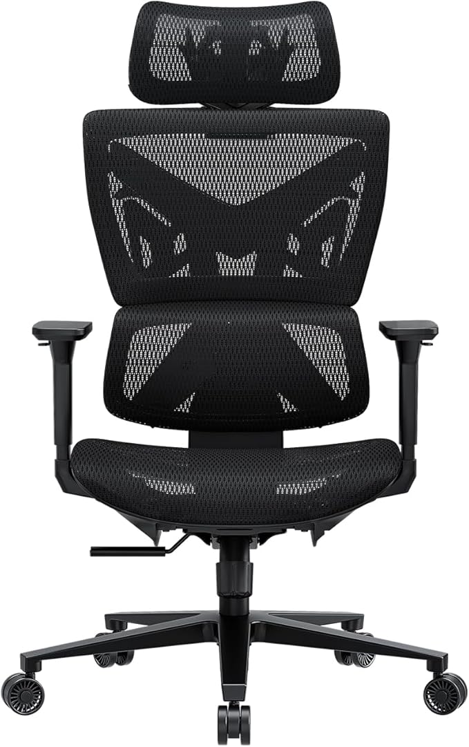 Anda Seat X-Air Ergonomic Gaming Chair - Breathable All-Mesh Office Chair with 4D Adjustable Armrests Lumbar Support &amp Headrest - 265 lbs Max Space Black