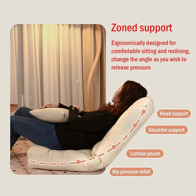 Floor Bed Sofa Chair for Bedroom Portable Padded Yoga ChairAdjustable Floor Chair with Back Support Gaming Chair Meditation Chair for Adult Thick Cushion