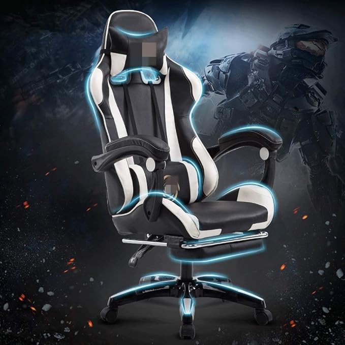 YYDS Chair Gaming Chair Office Chair Esport Gaming Bureau Chaise Recliner Armrest Armchair Pillow Footrest Ergonomics Furniture Ergonomically (Color : Black and red Size : with footrest)