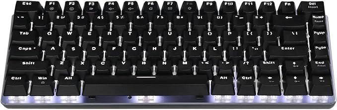 Wired Hanical Keyboard 82 Keys Gaming Office Accessory with Backlight Ions - Silver e (#2)