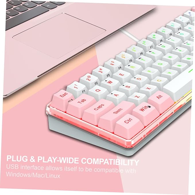 Compact Key RGB Mechanical Gaming Keyboard Keyboard Vibrant Backlight for Gamers and Efficient Workspaces and Design