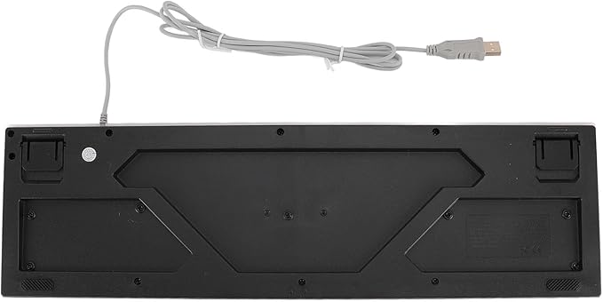 Diydeg Wired Gaming Keyboard No Delay Print Backlit Keyboard Wired Keyboard Elevated Metal Panel Large Letter USB Keyboard with Backlit for PC and Laptop (Bluish White)