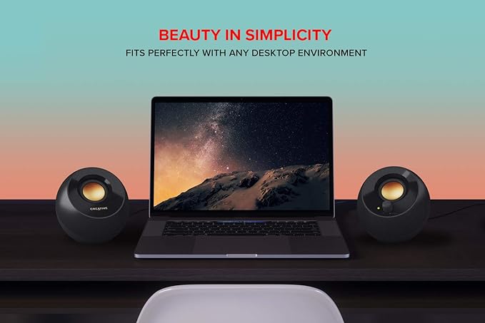 Creative Pebble Plus 2.1 USB-Powered Desktop Speakers with Powerful Down-Firing Subwoofer and Far-Field Drivers Up to 8W RMS Total Power for Computer PCs and Laptops (Black)