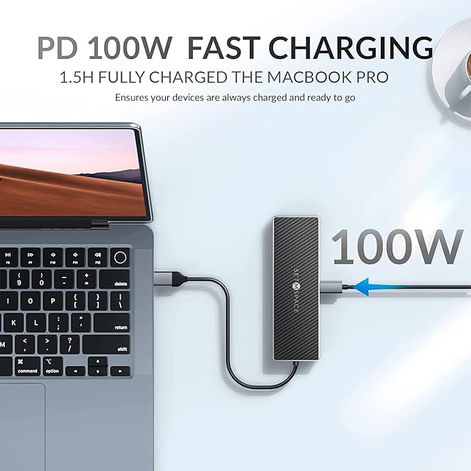 USB C Docking Station Laptop Docking Station 10 in 1 with Ethernet 1000M USB C Hub HDMI PD 100W TF/SD Reader USB C 3.0 4 USB A for MacBook Pro/Air Surface iPad Cable Length: 7.87in