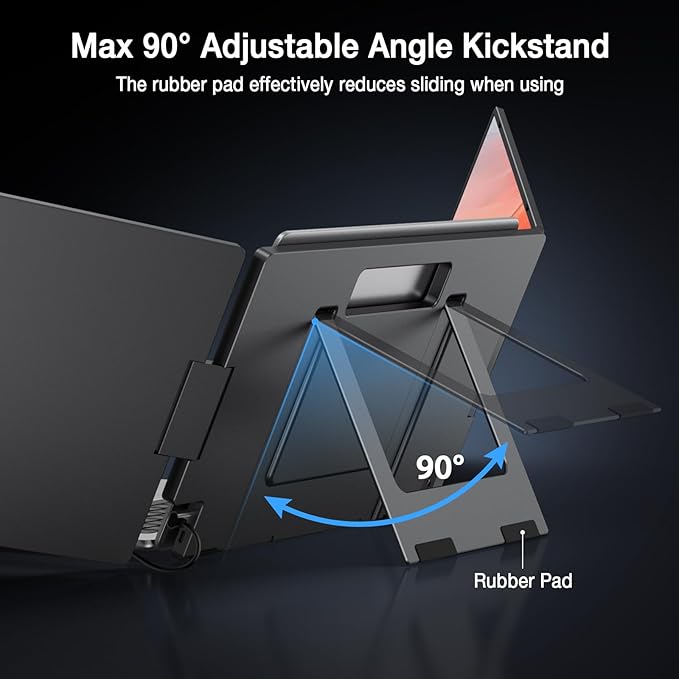 KYY Laptop Screen Extender 15.6 Monitor Extender with Type-C Plug&ampPlay 1080P FHD Portable Triple Monitor for Laptop with Alloy Dual Display fit 13-17 Portable Extended Screen for Mac/Wins/Ch