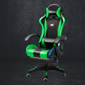 Gaming Chair with footrestGamer Chair with 200lb Capacity for Adults and Teens Racing Style Computer Chair with Headrest and Lumbar Support (GreenColoured Lights)
