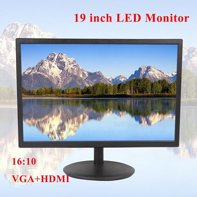 19 LED Screen Display Smart Digital AV LED HD Monitor Player 16:10 RGB VGA+HDMI 1440×900 HDMI Ergonomic Tilt for Computer/Gaming/Kitchen/Camera