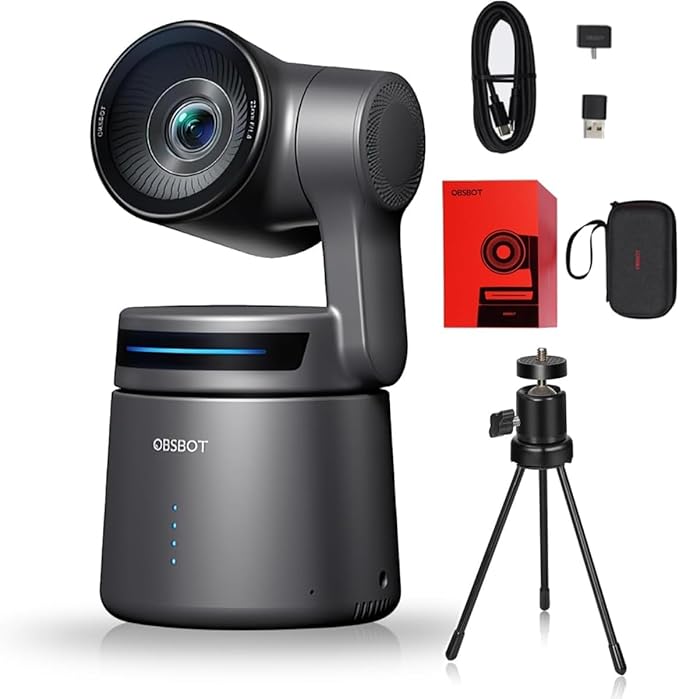 OBSBOT Tail Air with NDI Activated 4K Streaming Camera AI Tracking &amp Gesture Control PTZ Webcam for YouTube Twitch Church HDMI USB-C Wireless Unlimited Connect
